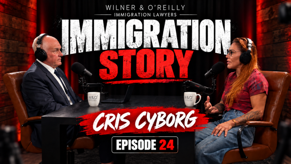 Richard Wilner interviews Cris Cyborg about her immigration story in ImmiGreat Podcast Episode 24.