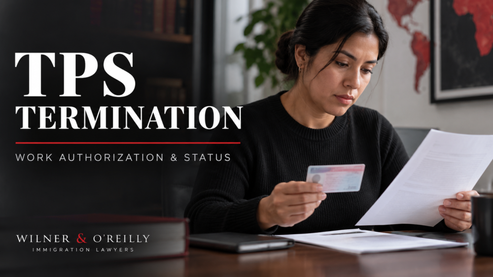 TPS termination, work authorization and immigration status featured graphic